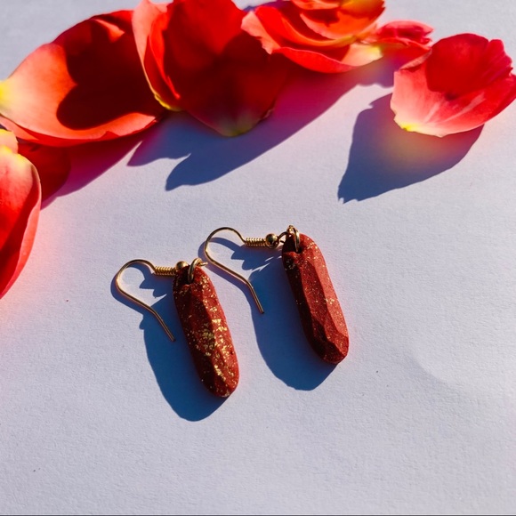 🧱 Brick red clay earrings - Picture 2 of 2